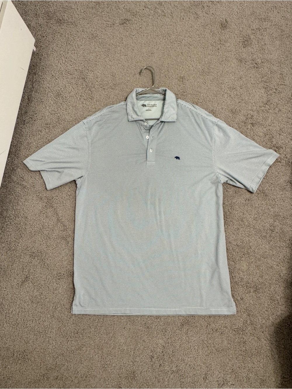 Onward Reserve Men's Light Blue Striped Polo Shirt